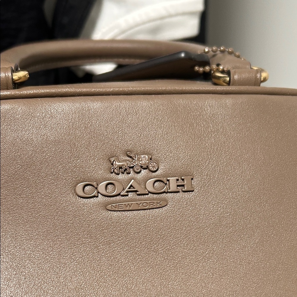 Coach Brown Leather Top-Handle Satchel - Picture 5 of 8